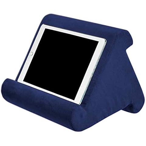 XOCOY Tablet Stand Pillow, Multi-Angle Soft Pillow Lap Stand, Book Couch Pillow Stand, Tablet Wedge Holder, Portable Triangle Tablet Stand for Tablets, eReaders, Smartphones, Books(Navy) Cover
