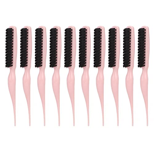 Cepillos for cardar el Cabello (Paquete de 10) | Fibras de Nailon for Volumen y Peinado hacia atrás | Diseño de Cola Fina for un Peinado preciso, Uso en peluquería y hogar | Mango ergonómico