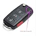 keyecu Uncut Folding Remote key Shell Case Fob 3+1 Button for VW Volkswagen Touareg (Only Key Shell)