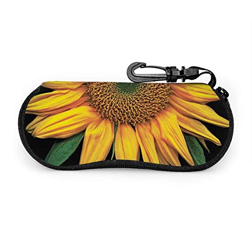 Preisvergleich Produktbild HHJJI Garden Sunflowers Sonnenbrille Soft Case Ultraleichtes Neopren-Reißverschluss-Brillenetui mit Schlüsselanhänger