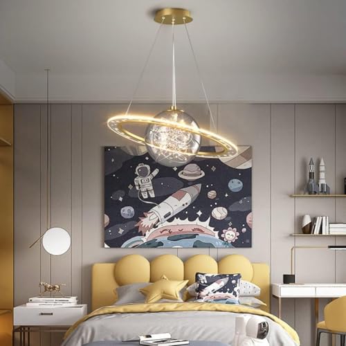 Lustre rond à intensité variable suspension avec télécommande