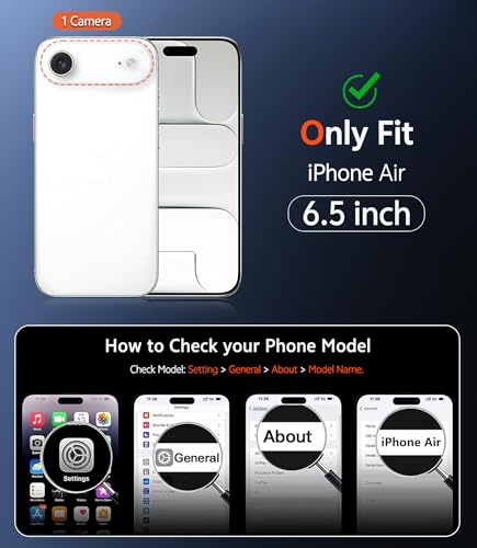 Image of FNTCASE for iPhone Air Case Clear: Magnetic Phone Cases with Screen Protector Drop Proof Compatible with Magsafe Slim Anti Yellowing Rugged Shockproof Protective Transparent Cell Cover (B-Pink)