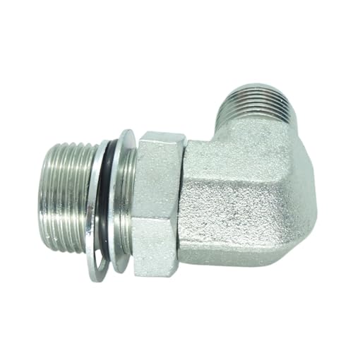 Image of 1 Piece Hydraulic Fitting 1 /2 Male JIC (3 /4 inch-16) X M22 x 1.5 Male Metric 90 Degree Elbow Adapter