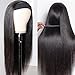 olimaruly Headband Wig Human Hair 20 Inch Straight Headband Wigs 180% Density Glueless Wigs for Black Women Glueless No Lace Front Human Hair Natural Color Brazilian Virgin Hair