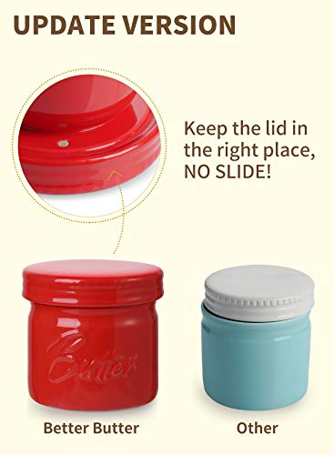 image for Porcelain Butter Crock Keeper, French Butter Dish with Lid, Butter Cro