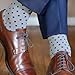 Men's Polka Dots Dress Crew Fashion Casual Socks, Grey/Black, 10-13 - 1 Pair