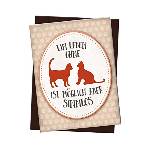 trendaffe - Kühlschrankmagnet mit Katzen Motiv und Spruch: EIN Leben ohne Katzen ist möglich Aber sinnlos