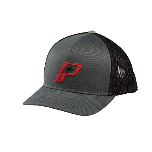 Polaris Retro Logo Mesh Snapback Hat, Breathable Mesh Back, Adjustable Baseball Caps, Charcoal/Black, 2869542
