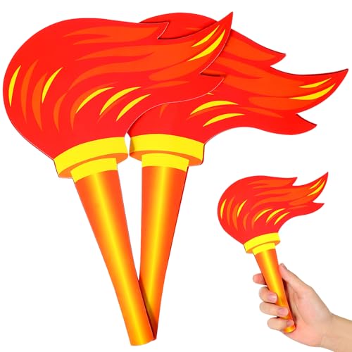 NUOBESTY 2pcs Fake Realistic Paperboard Torches Sports Competition Props