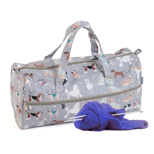 Hobby Gift Exklusive Stricktasche, Graue Hunde