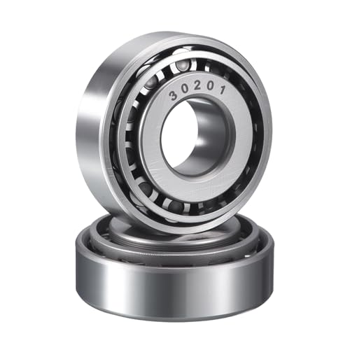 HIPicco 2 Pack 30201 Tapered Roller Bearing Cone and Cup Set, 12mm Bore 32mm OD 12mm Cup Width, Chrome Steel Wheel Bearings, ABEC-3