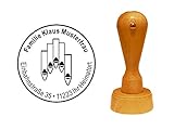 • lackiertes Buchenholz Stempel Holzstempel Motivstempel « ORGELPFEIFE » mit persönlicher Adresse - Orgel Komponist Kirche Musik