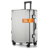 It'Go Koffer Alurahmen Koffer XL Hartschalenkoffer Groß Gepäck mit 4 Rollen Handgepäck Reisekoffer Koffer&Trolleys Silber