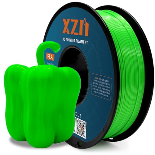 XZN PLA Filament 1.75mm Green 1KG, Neatly Wound, 3D Printer Filament Dimensional Accuracy +/- 0.02mm, 1kg Spool(2.2lbs) Fit Most FDM 3D Printers