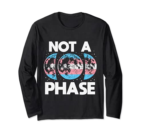 Not A Phase Moon Phases Pride LGBT Transgender Flag Maglia a Manica