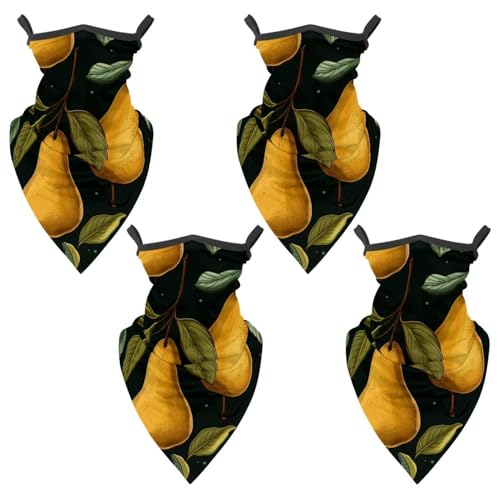 4 Pack Thanksgiving Pear Neck Gaiter Face Cover Scarf, Breathable Sun & Wind-proof for Skiing Fishing Hiking Cycling