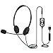 Produktbild TINGDA USB Headset mit Mikrofon, leichtem Computer Headset, kabelgebundenen Headphone mit Noise Cancelling, Inline Steuerung 3,5mm Callcenter Headset für Skype Mac PC Mobiltelefone, Online Konferenz