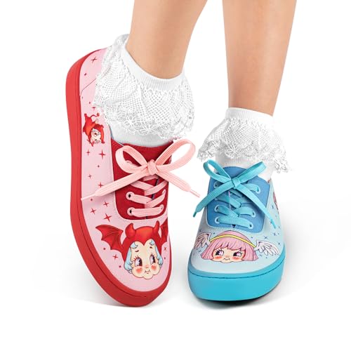Image of Hot Chocolate Design All-Day Women's Lace-Up Sneakers | Canvas Upper, Cushioned Footbed with Arch Support, Flexible Rubber Outsole, Vegan Construction, Casual Everyday Sneakers