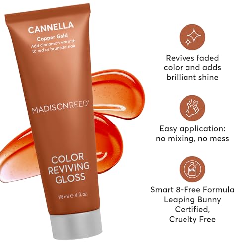 Image of Madison Reed Color Reviving Gloss - Cannella Copper | Semi-Permanent, Color Depositing Gloss for Brunette & Red Hair, Revives Copper & Gold Tones, Boosts Shine, Ammonia-Free