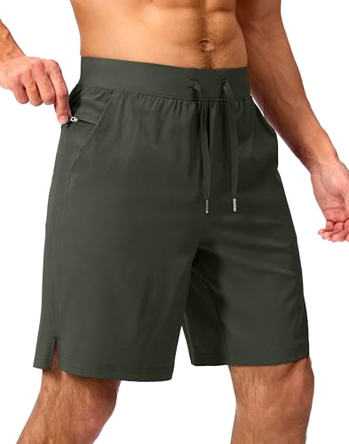 Image of Soothfeel Men's Running Shorts with Zipper Pockets 9 inch / 7 inch / 5 inch Quick Dry Eight Basketball Gym Workout Athletic Shorts