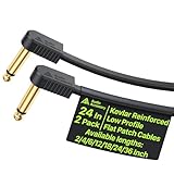 AA AUDIO ACCESSORY Kevlar Reinforced Guitar Patch Cables 24 Inch 2-Pack, Built-to-Last, Noise-Free Quad-Layer...