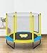 Trampoline Accueil Enfants Enfants Intérieur Bébé Lit Rebondissant Adulte Fitness Perte De Poids Avec Filet De Protection Exercice Lit Sautant,Yellow