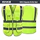 XIAKE RV120528 Reflektierende Sicherheitsweste mit hoher Sichtbarkeit mit 8 Taschen (Fluoreszierendes Gelb, XXL)