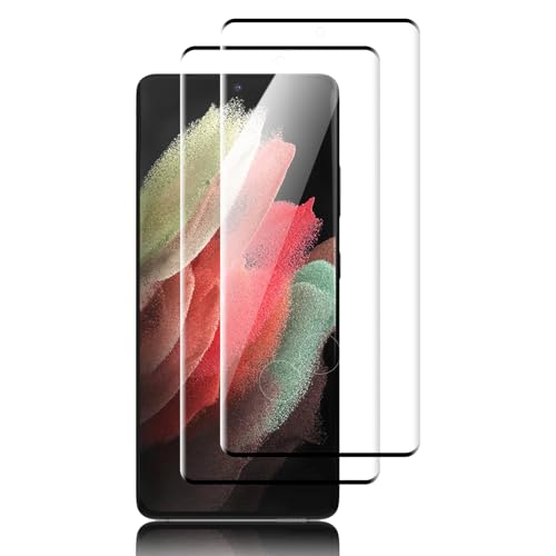 Schutzfolie für Panzerglas für Samsung Galaxy S21 Ultra 2 Stück Fingerabdruck-ID Unterstützen Folie 9H Härte Gehärtetem Glas Displayschutz Schutzfolie Glas für Samsung S21 Ultra