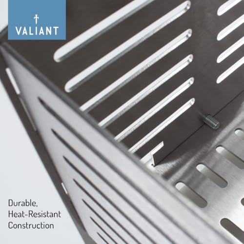 Valiant - Cesta para Quemador de pellets para Estufas de leña y chimeneas | Construcción de Acero Inoxidable Grueso | Diseño ventilado para una combustión Uniforme | Capacidad de 3 kg | Tiempo de - imagen 2