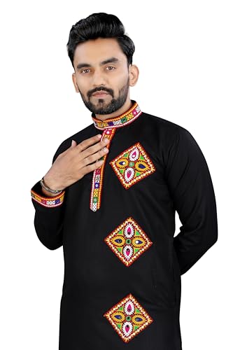 Image of Men's Ethnic Charm Kurta Pyjama Set - Perfect for Navratri Festivities