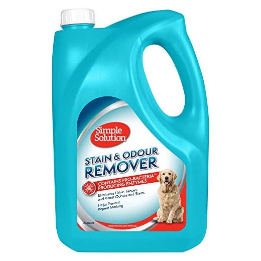 Simple Solution Removedor de Manchas y Olores para Perros, Limpiador Enzimático con Poder Limpiador Pro-Bacterias - 4 Litros
