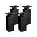 Produktbild Design-Möbelfüße, 4er Set, höhenverstellbar | Vierkant-Profil: 40 x 40 mm | Sossai® MFV1-BL | Farbe: Schwarz | Höhe: 120mm (+20mm) | Material: Aluminium/Kunststoff | Holzschrauben inklusive