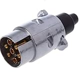 Color del producto es gris CABLEPELADO Enchufe de Remolque de 7 Pines 12V metalico Gris