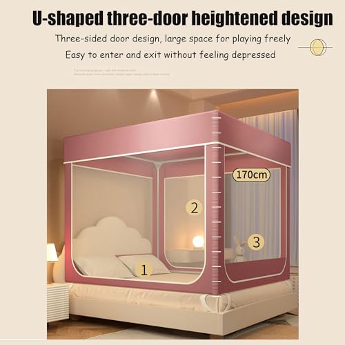 Tente en U à trois portes pour créer une cabane de lit cosy - 5
