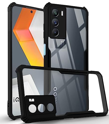 Image of Jkobi Back Cover Case for Vivo IQOO 9 SE (Shockproof with Polycarbonate Clear Panel | Professional Black)