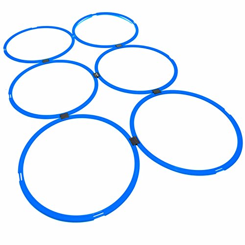 #DoYourFitness® 6X Koordinationsringe - Größe 39cm o. 49cm - Steckverbindung BZW. Stecksystem - Agility Rings/Koordinationsgitter zur Steigerung Schnelligkeit/Beweglichkeit 49cm(blau)