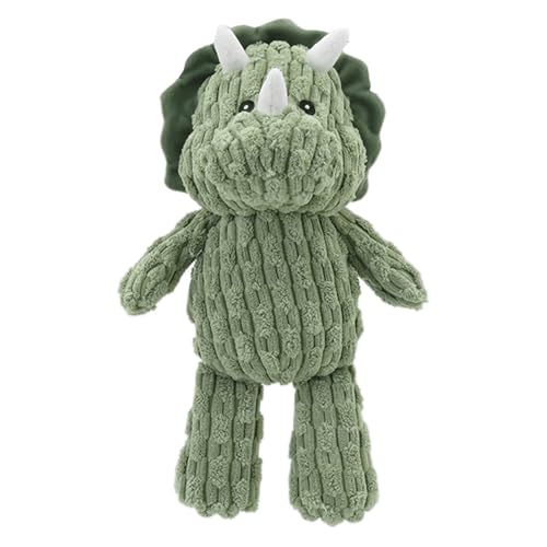 Linzy Plush Dinosaur Dog Toy Soft Squeaky Chew Toy for Small Medium Large Dogs Green Interactive Pet Toy 12 Inch