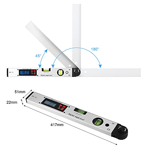 Goniometro Digitale 400mm/16 inch 0-225° Strumento...