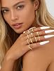 Dodder Gold Stackable Rings Set for Women, Gold Plated Chunky Cross Crystal Finger Midi Stacking Rings, Dainty Statement Thumb Knuckle Rings Pack for Gift, Multiple Sizes Jewelry #1
