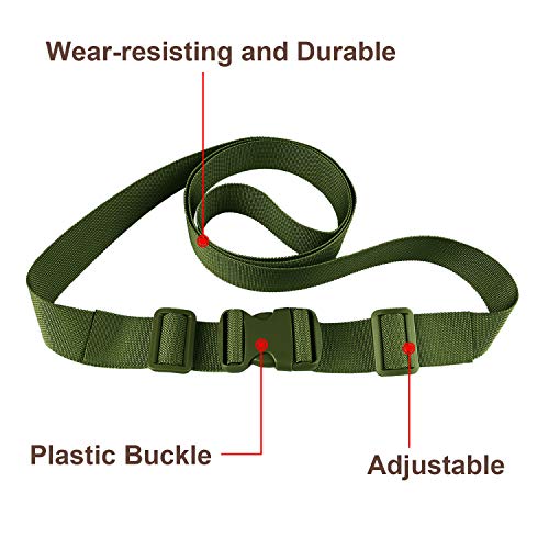 Image of MAGARROW 1.5 inch Utility Straps with Buckle Adjustable, 4-Pack (Army Green, 9.5 feet Long)