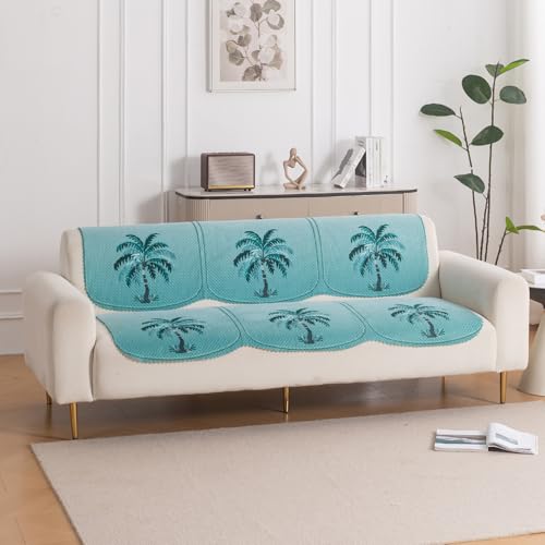 Image of HOKIPO HeavenHue Sofa Cover 5 Seater Panel Set 3+1+1, Island Breeze