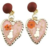 Cute Cat Dangle Clip on Earrings for Women Girls Without Piercing Kitten Eardrop Animal Kitty Love H