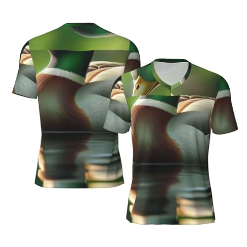 Stylish Athletic Sports Jersey Mallard-Duck Men's Rugby Jersey 4X-Large Black