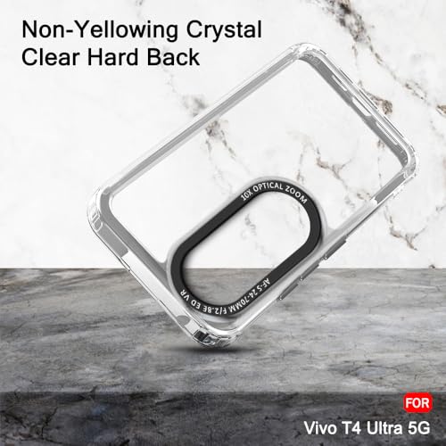 Image of TheGiftKart Hybrid Shockproof Back Cover Case for Vivo T4 Ultra 5G | Stylish Camera Border | Electroplated Buttons | Crystal Clear Hard Back Cover Case (TPU & PC, Transparent Bumper)