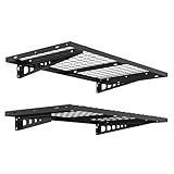 FLEXIMOUNTS 2-Pack 2x4ft 24-inch-by-48-inch Wall Shelf Garage Storage Rack Floating Shelves Bike Racks, Black