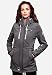 MARIKOO Damen Übergangsjacke Softshellmantel mit Kapuze Zimtzicke Grau Gr. XS