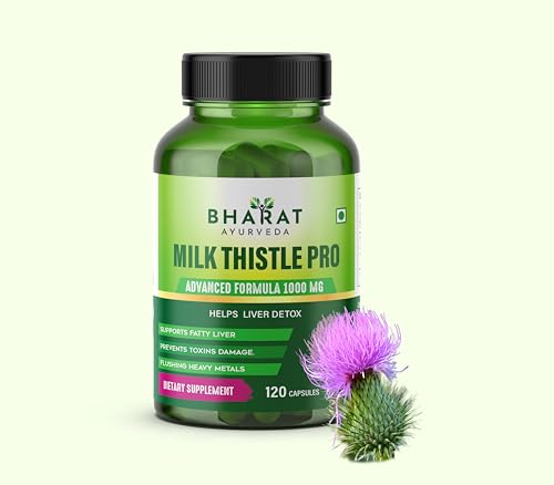 Bharat Ayurveda Milk Thistle With 1000 MG | Detox Supplement For Men And Women For Healthy Liver | Fights fatty liver| Boost Metabolism And Maintain | 1000 MG Bharat Ayurveda Milk Thistle With 1000 MG | Detox Supplement For Men And Women For Healthy Liver | Fights fatty liver| Boost Metabolism And Maintain | 1000 MG