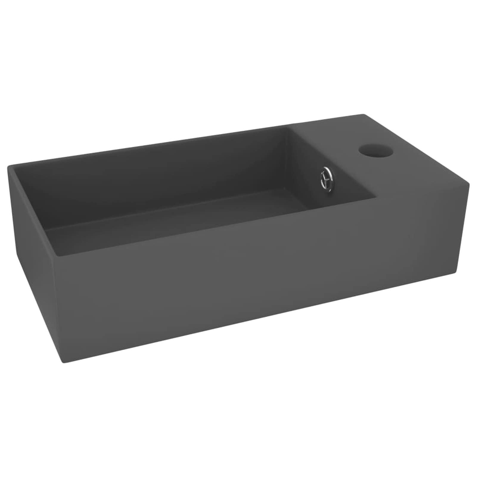 ShGaxin Lavabo con rebosadero cerámica Gris Oscuro, Fregadero, Lavabo Baño, Lavamanos Baño, Lavatorio Casa De Banho, Mueble Lavabo sobre Encimera