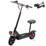 J01 Monopattino Elettrico Adulto con Sella, Scooter Elettrico Pieghevole con Sospensione Completa, 60KM di Autonomia, 10" Pneumatici, Carico massimo 120KG (J01(800W-48V-60KM))