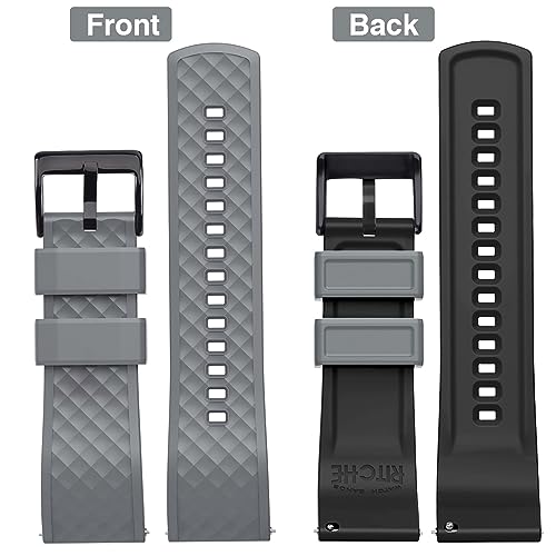 Image of Ritche Christmas Gift Silicone Watch Bands 18mm 20mm 22mm 24mm Quick Release Rubber Watch Bands for Men, White Elephant Gifts, Stocking Stuffers For Men
